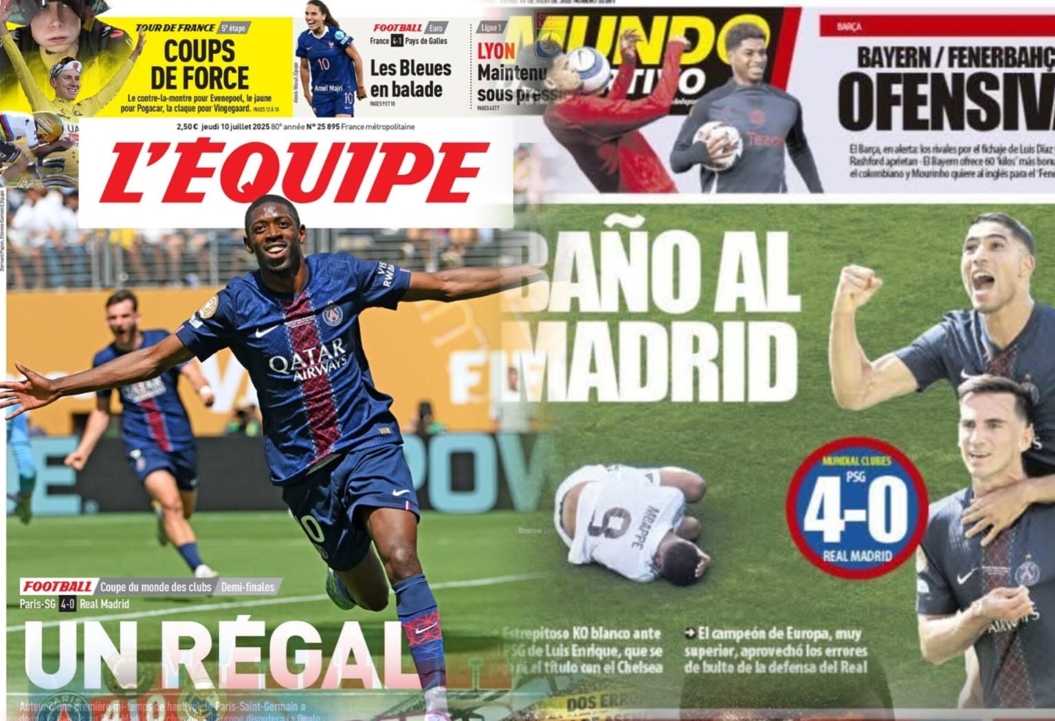 الاولى الرياضة بلا حدود: كيف أذل باريس ريال مدريد؟ قراءة تكتيكية ورصد للصحافة الغاضبة في إسبانيا والمبتهجة بفرنسا