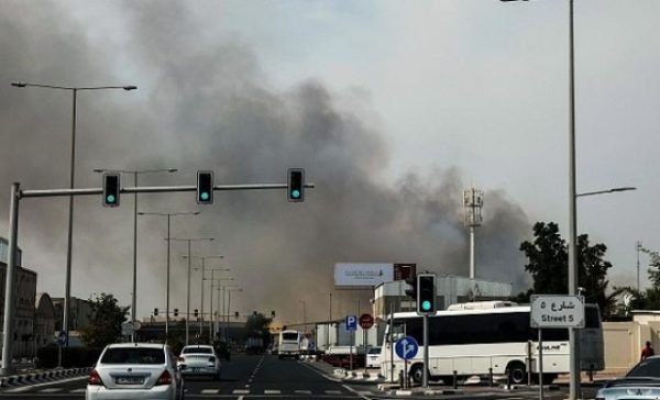 جانب من آثار القصف الإيراني لدول الخليج